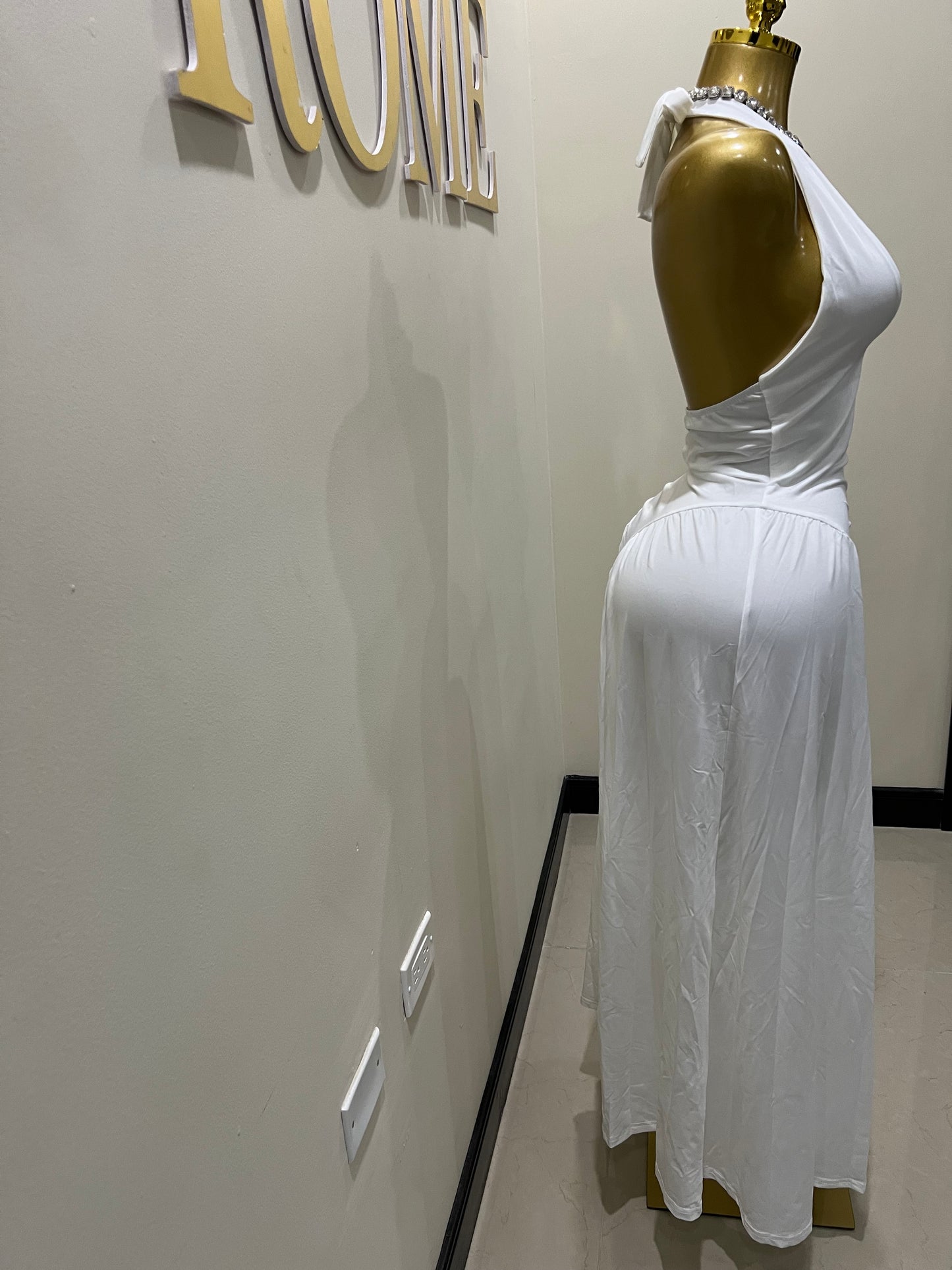 Kim Halter Diana Dress (White)