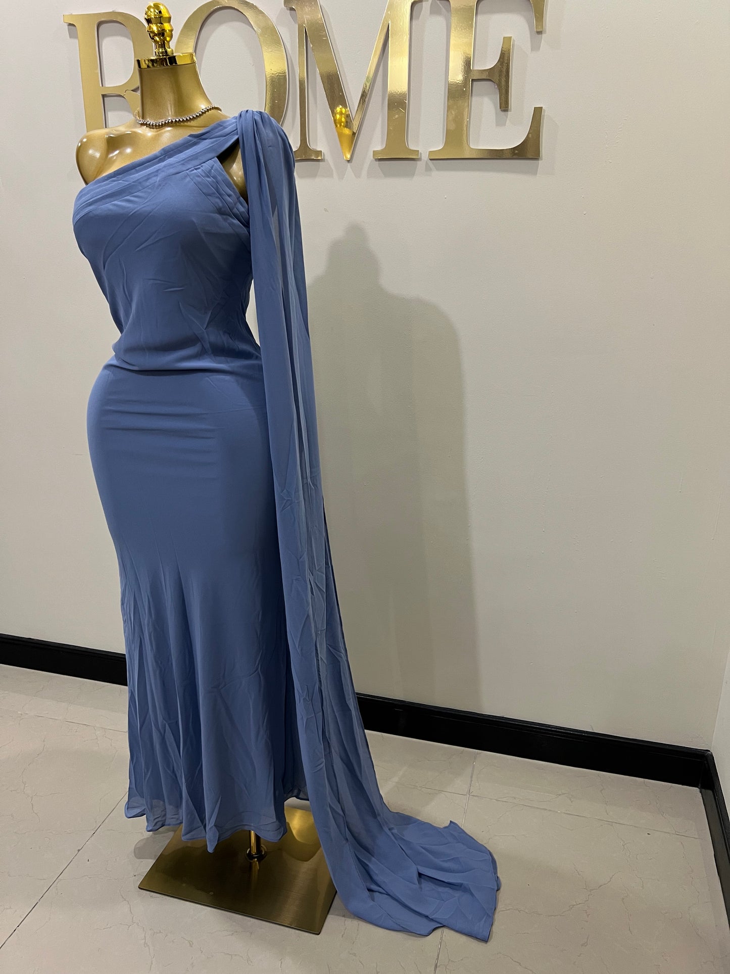 Isabella Chiffon Dress (Blue)