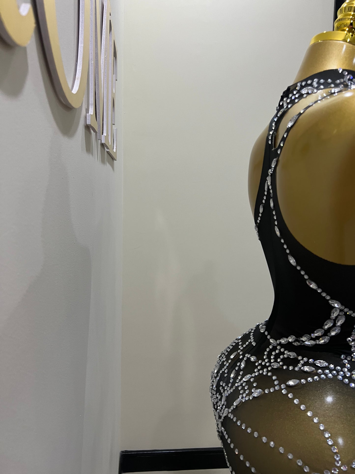 Charlotte’s Web Gemstone Mesh Dress (Black)