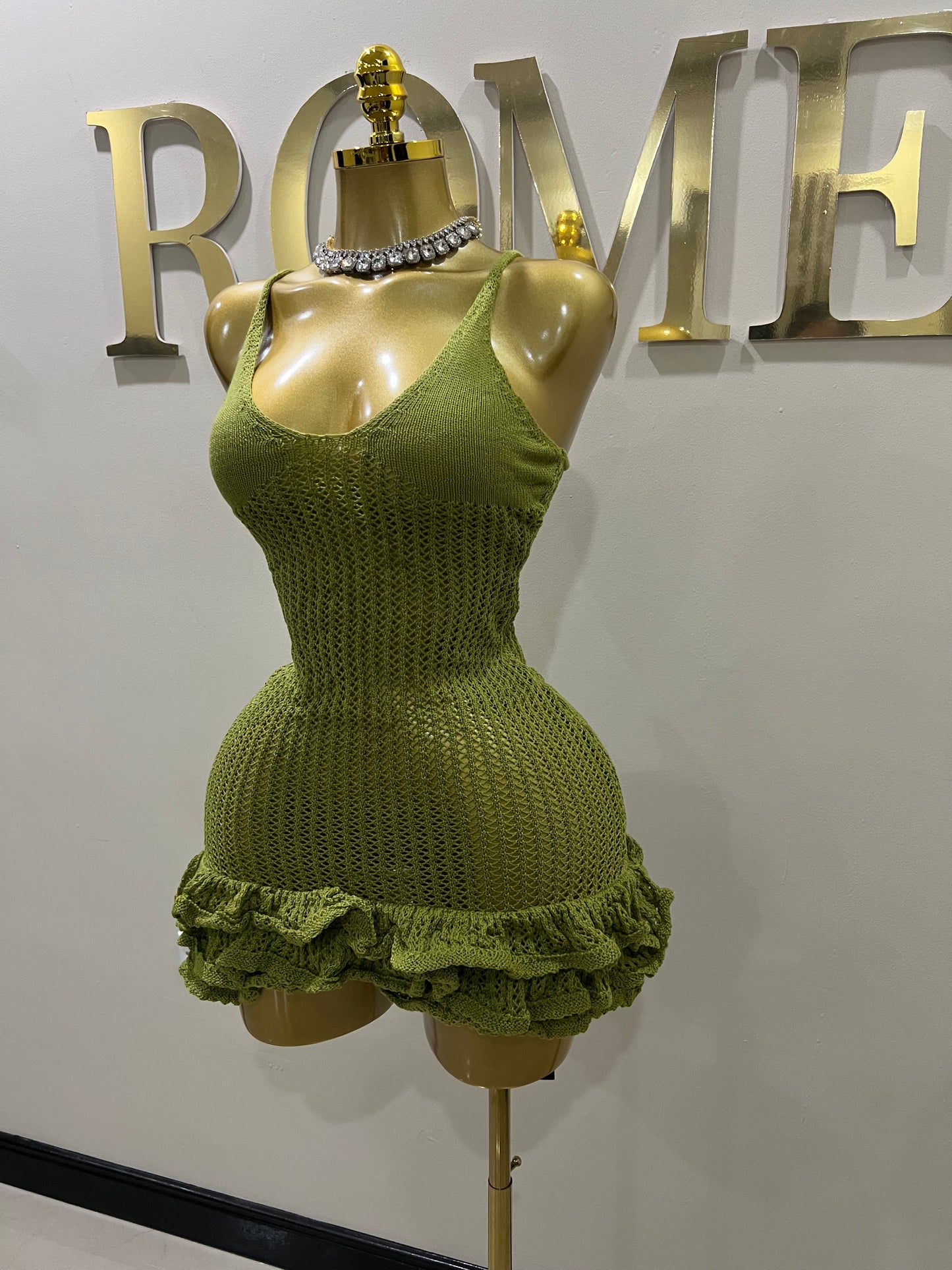 Azalea Crochet Dress (Green)