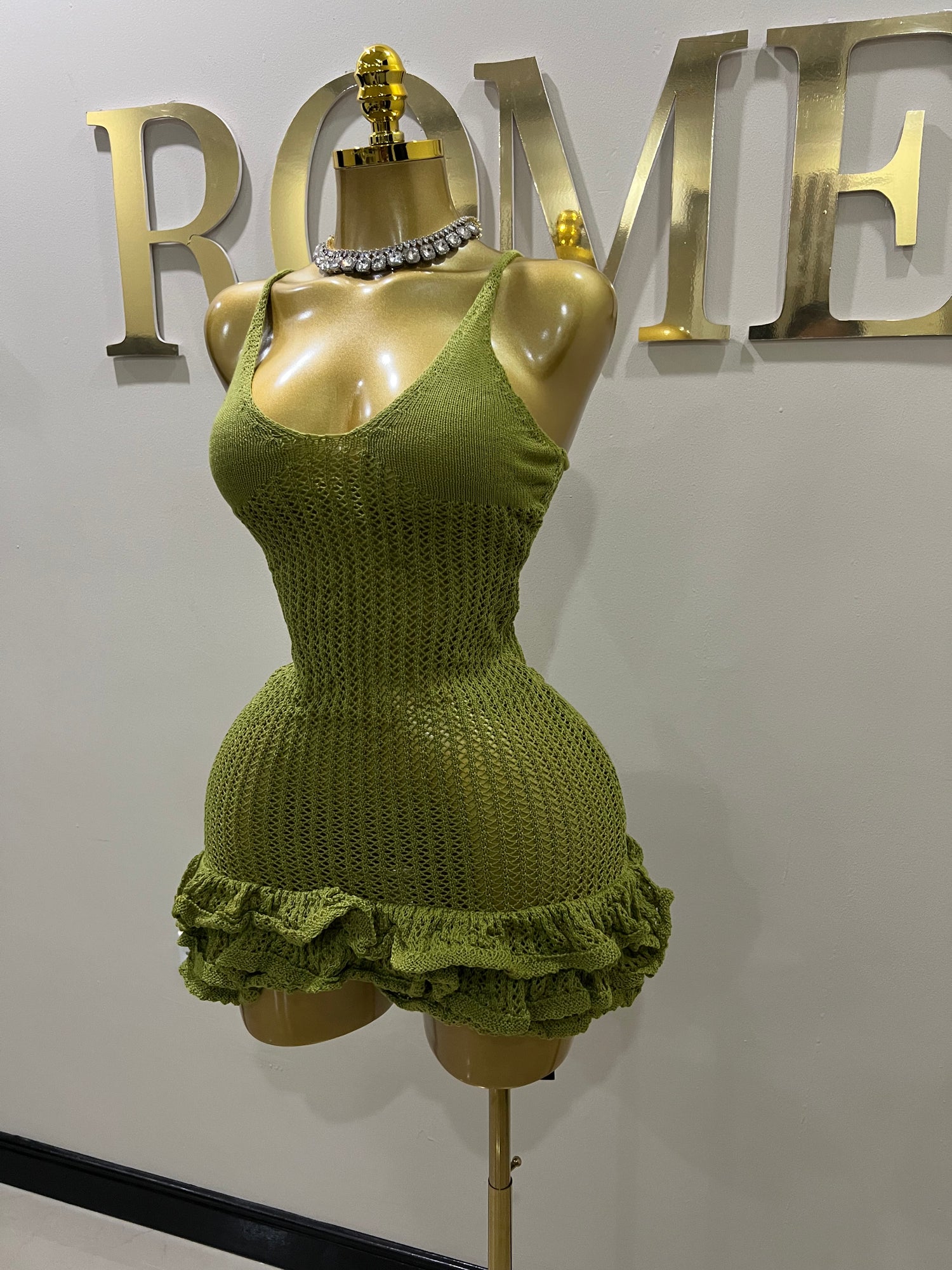 Azalea Crochet Dress (Green) Rome Fashion House Azalea Crochet Dress (Green) Rome Fashion House