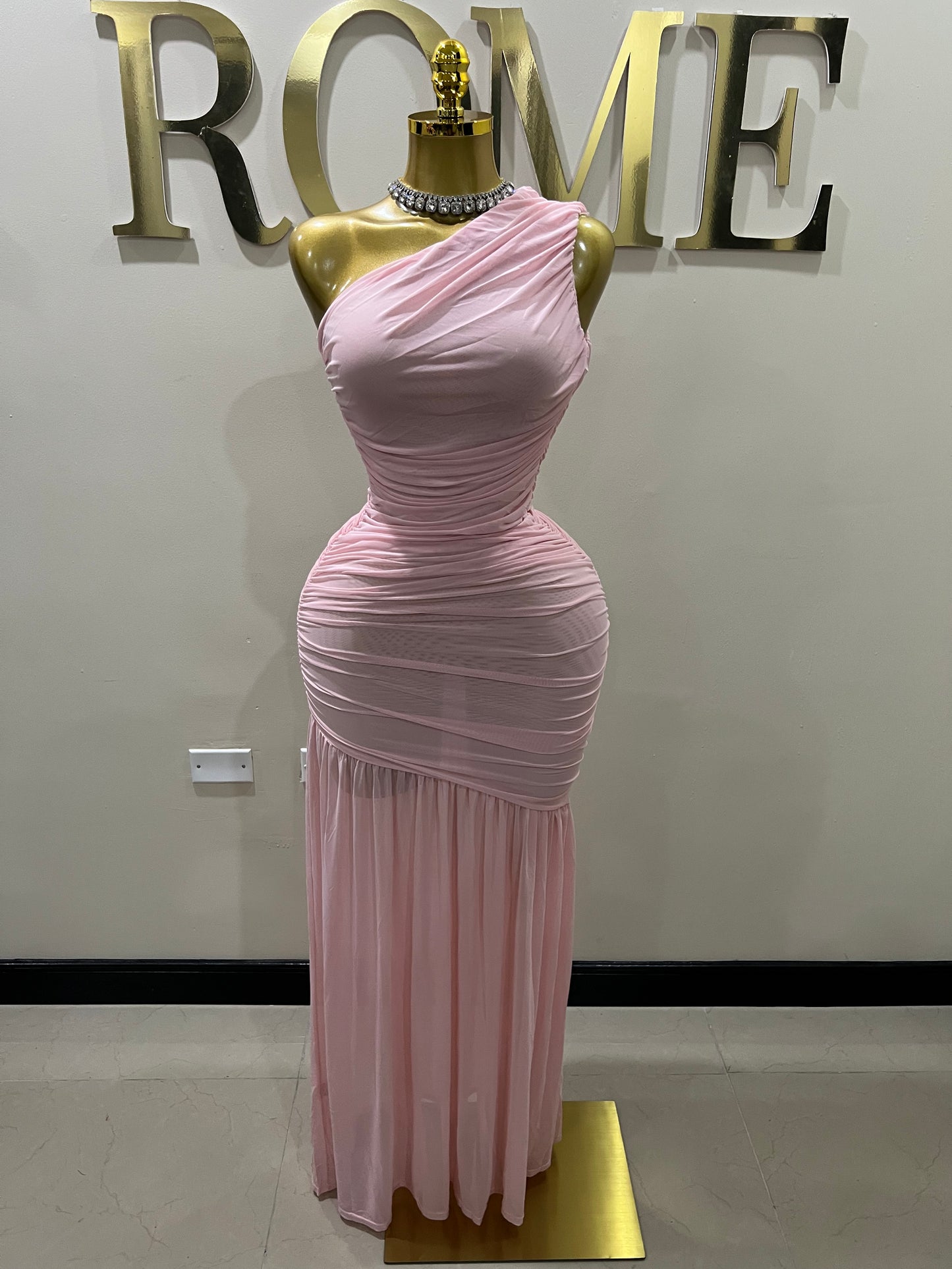 Michelle Mesh Dress (Pink)