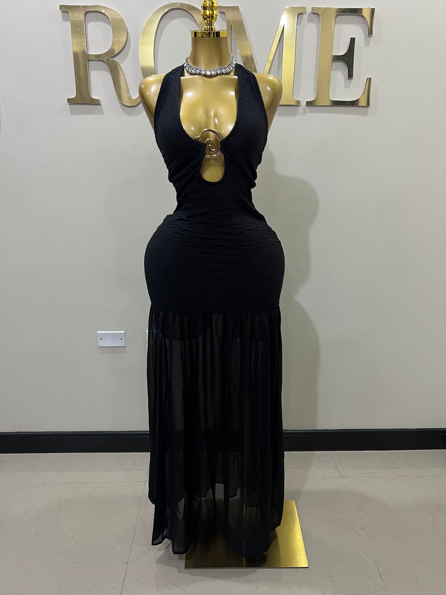 Athena Swirl Dress (Black)