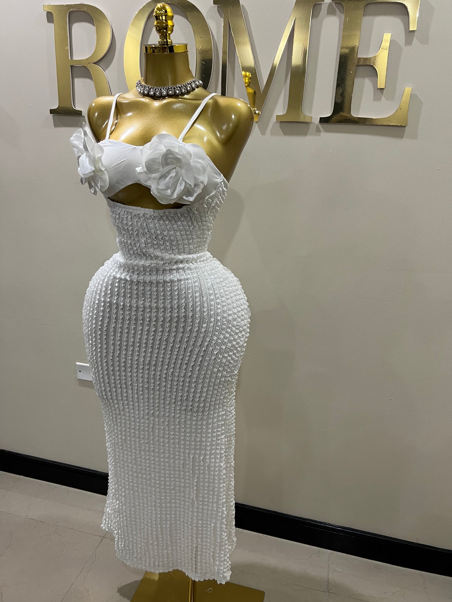 Mila Flower Dress (White)