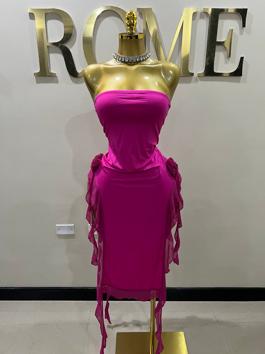 Rose Ruffle Dress (Pink)