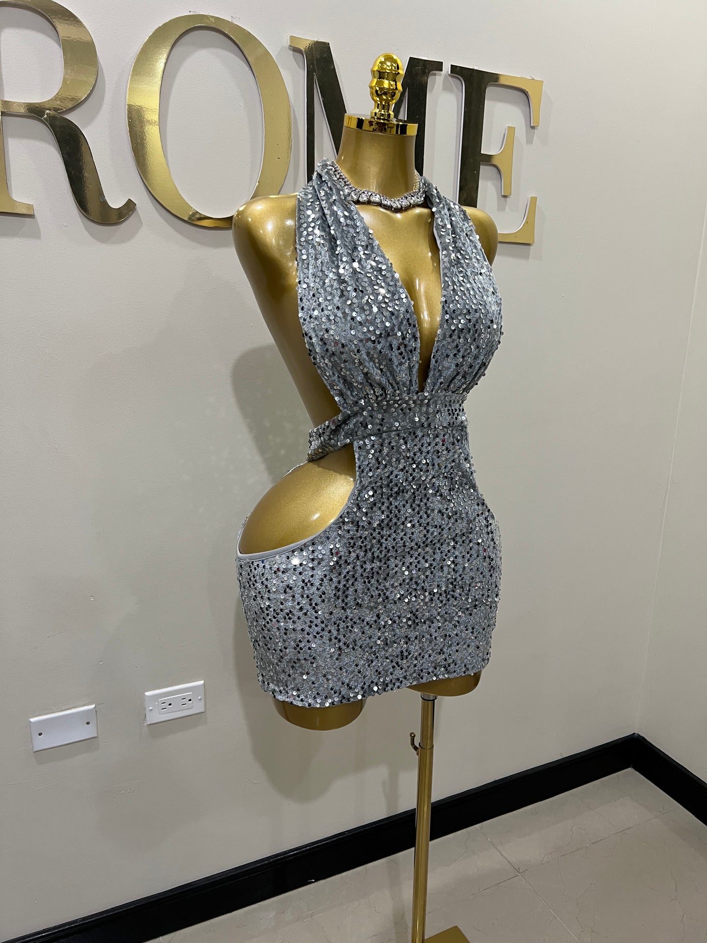 Kate Sequin Dress (Grey)