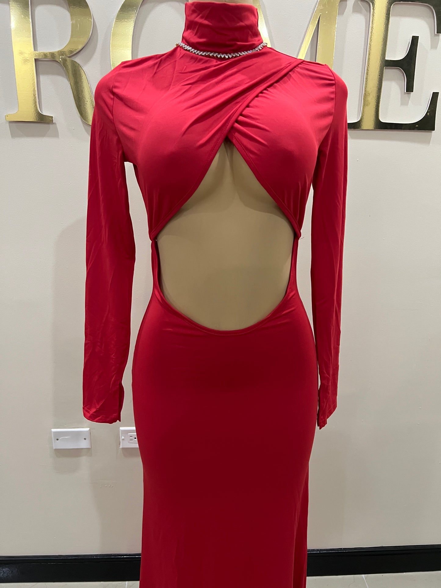 Scarlett Backless Train Dress (Red)