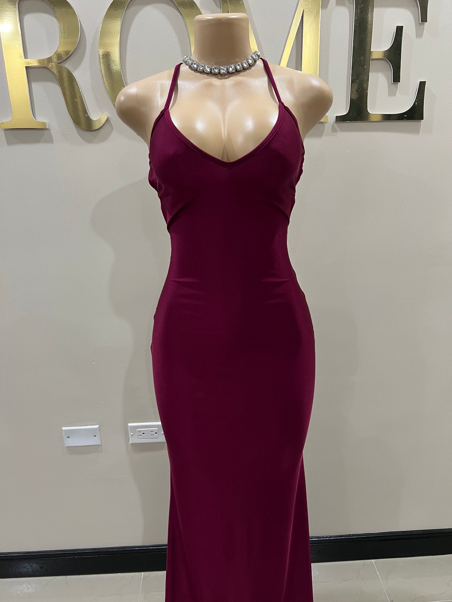 Kerry Strappy Dress (Burgundy)