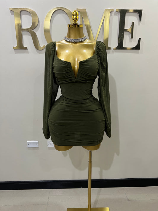 Aubrey Dress (Army Green)