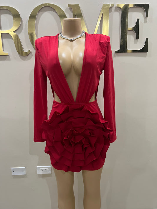 Camila Slay Flower Dress (Red)