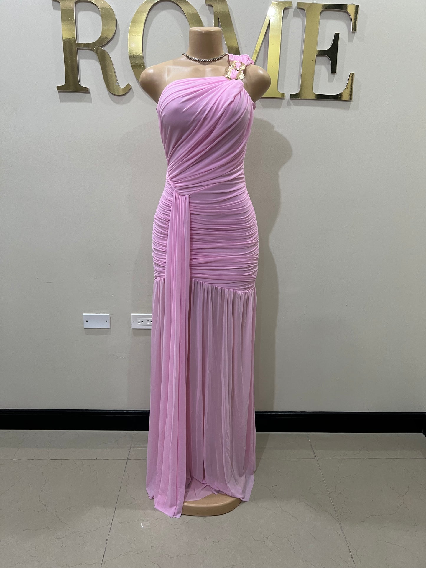 Michelle Grace Chain Dress (Light Pink)