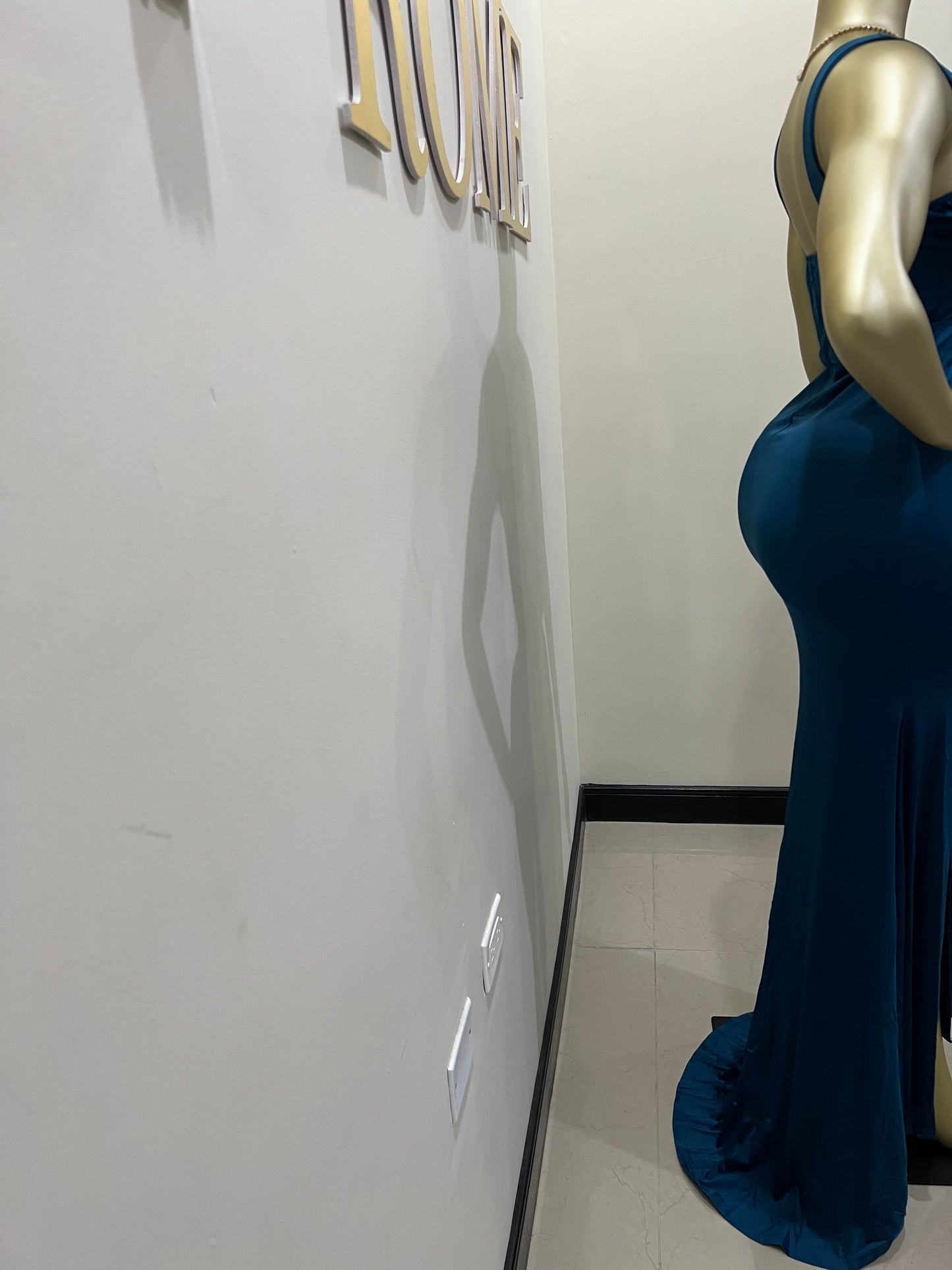 Kerry Ann Train Dress (Blue)