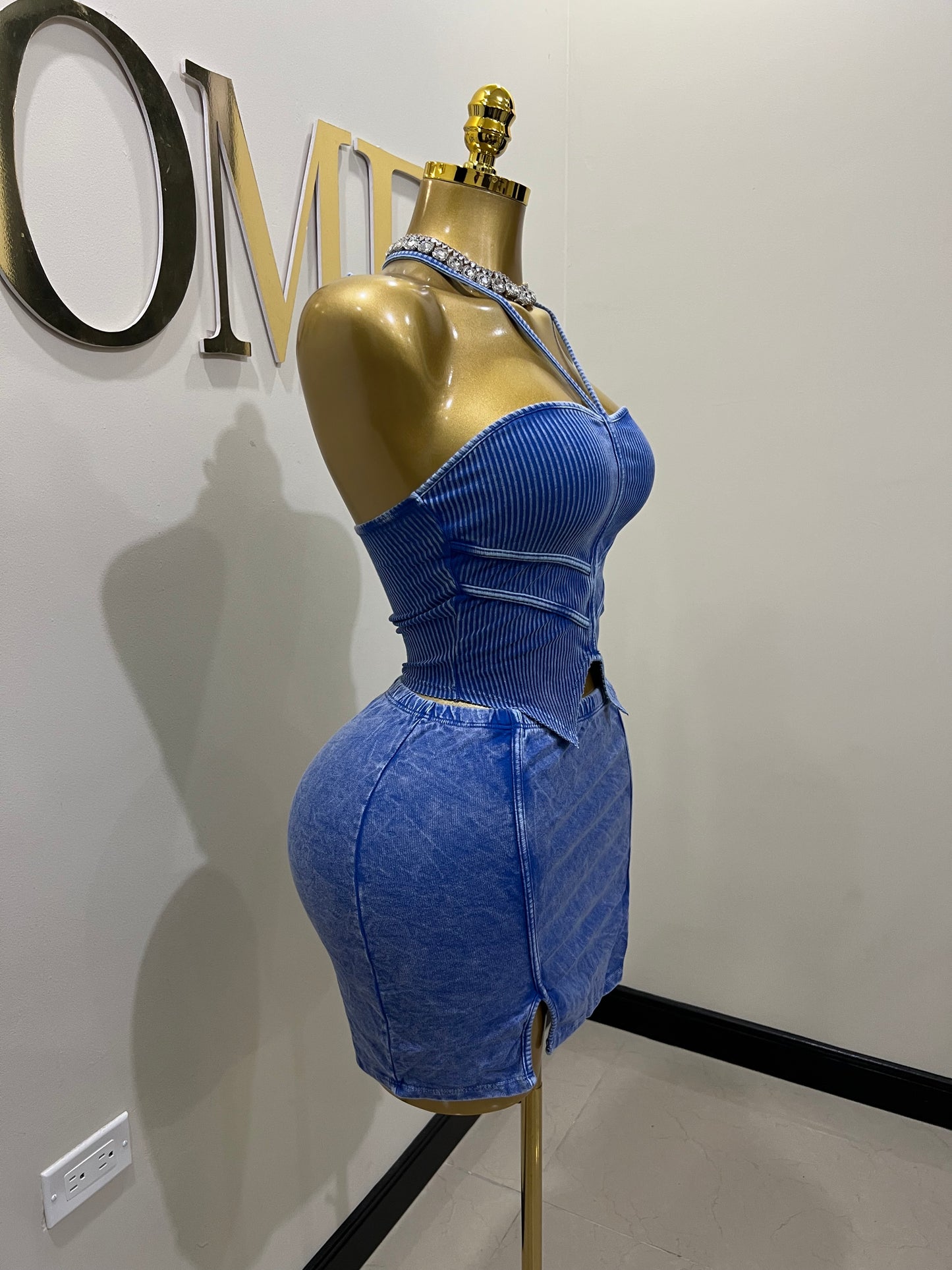 Kitty Skirt Set (Blue)