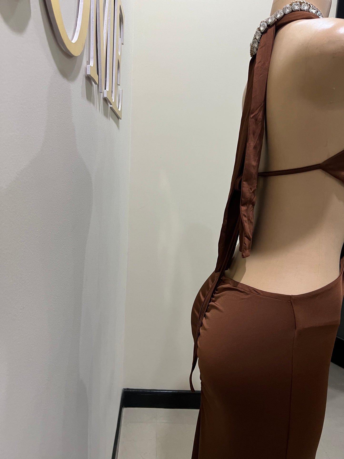 Indie Vibe Rings Dress (Brown)