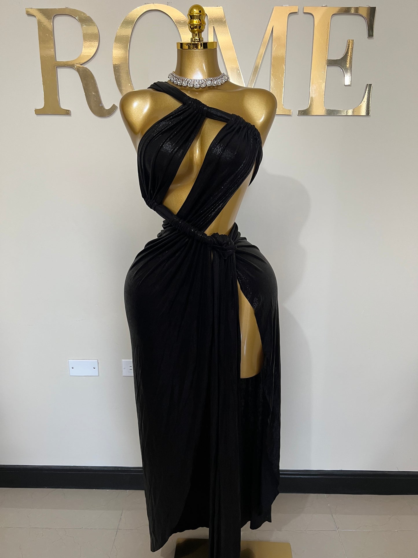 Giselle Asymmetrical Dress (Black)