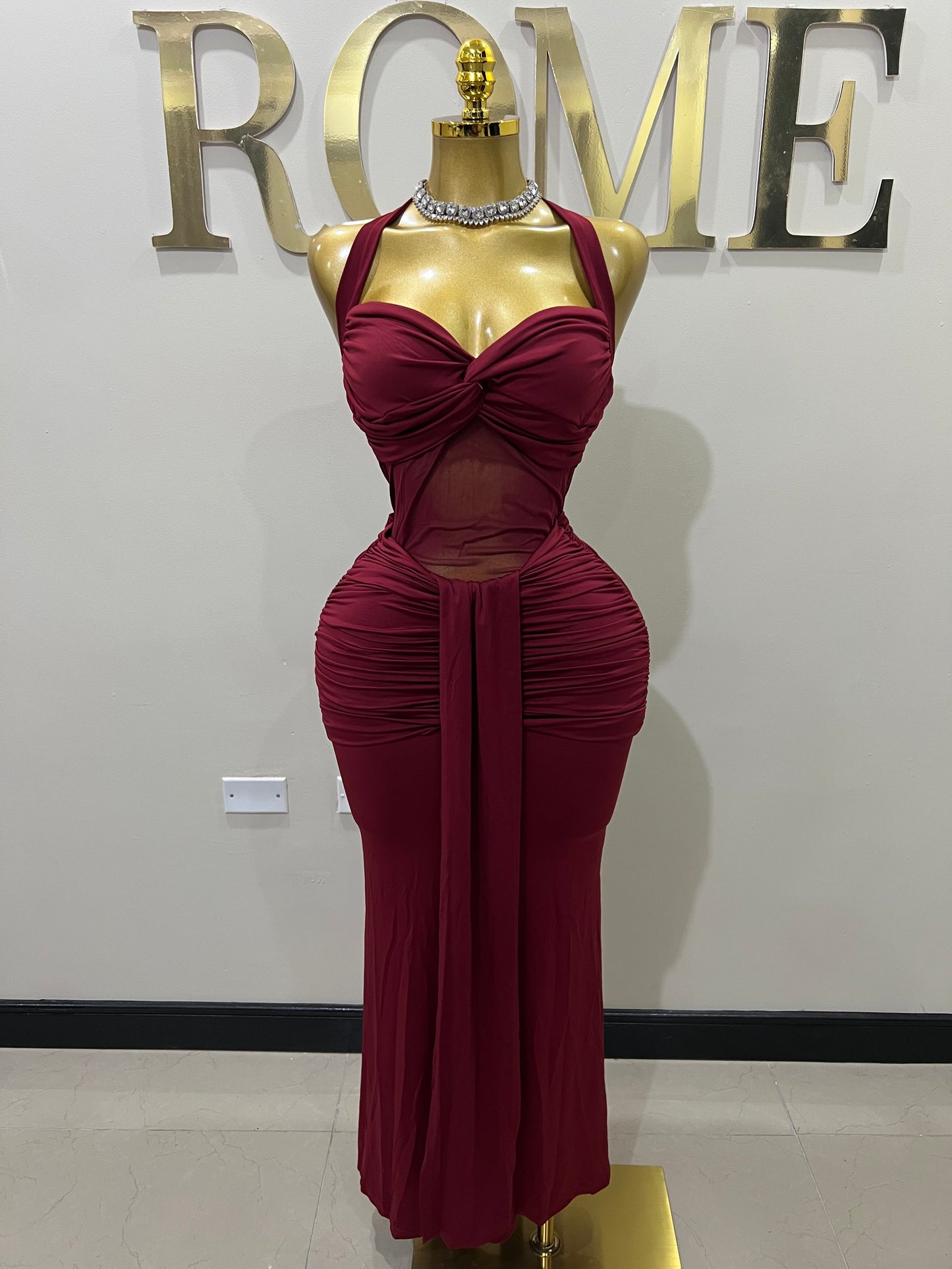 Sweetheart Nara Dress 2 (Burgundy)