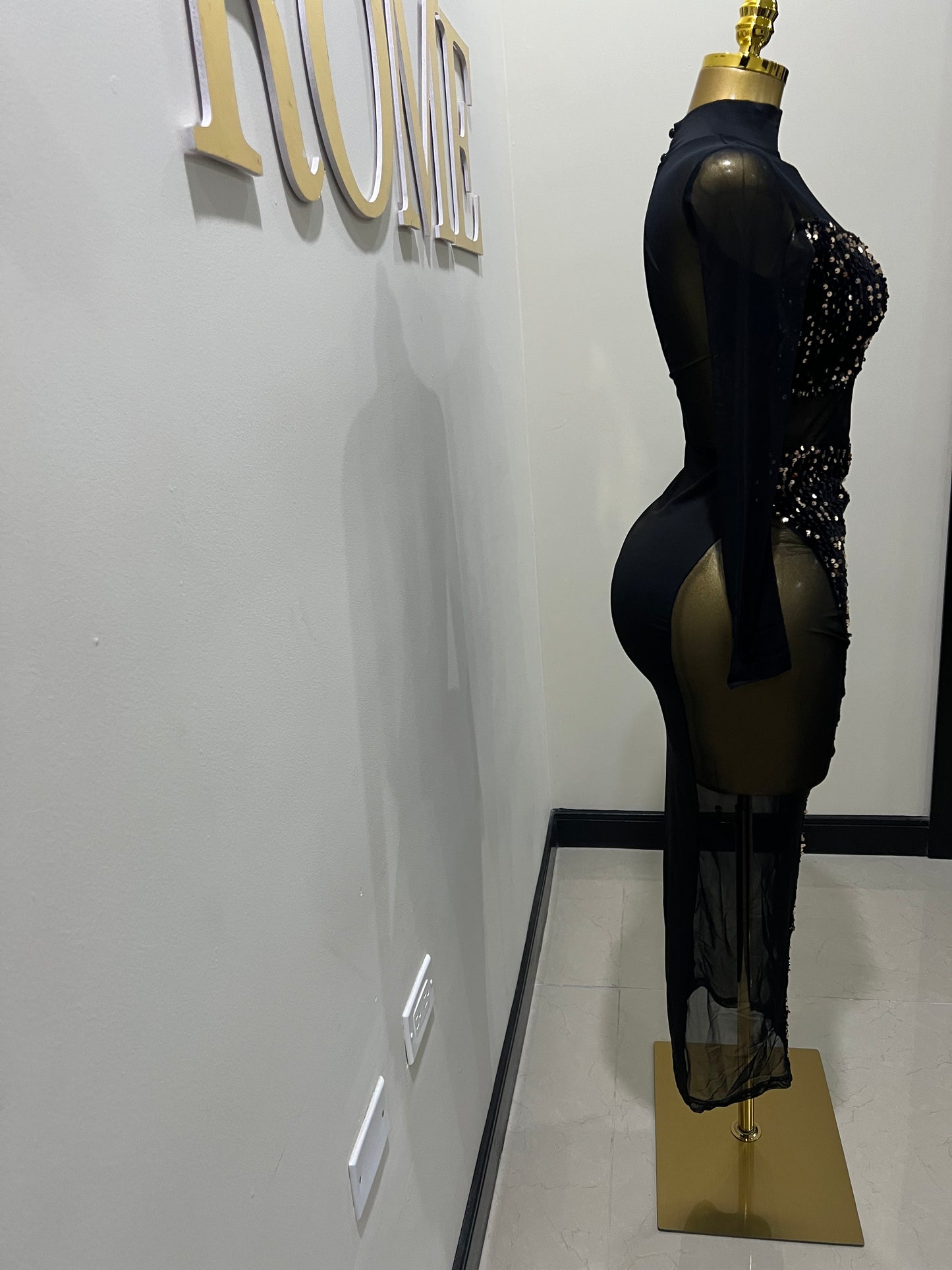 Leah Sequin Dress (Brown)