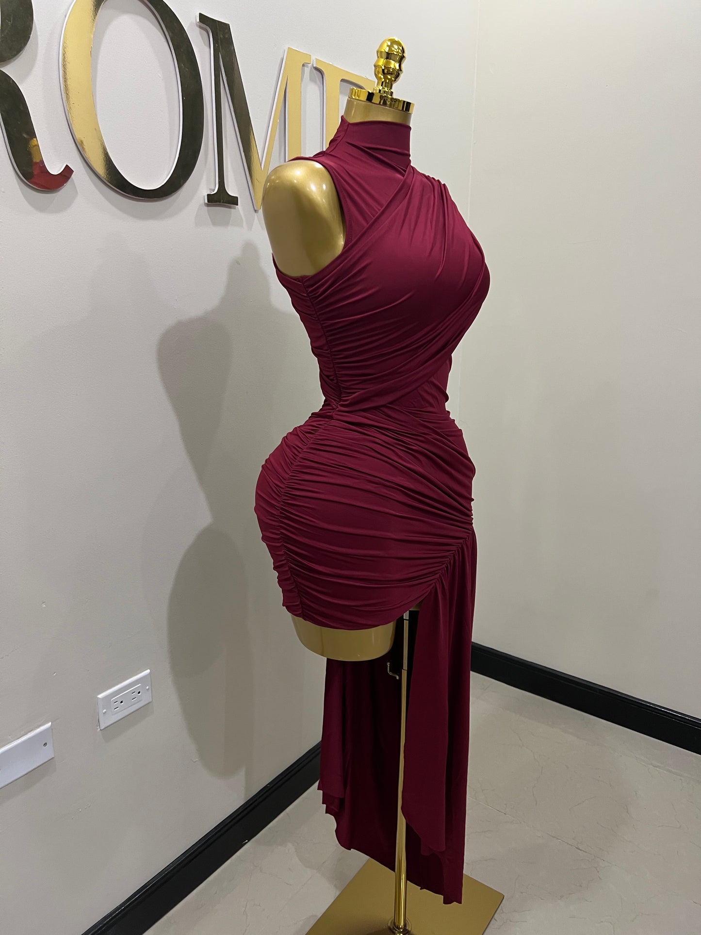 Samira Allegra Dress (Burgundy)