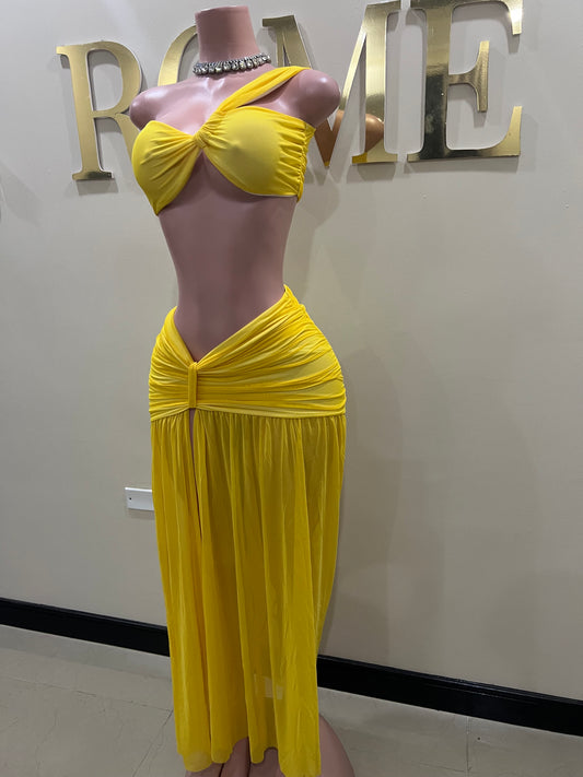 Emma Giselle Skirt Set (Bright Yellow)