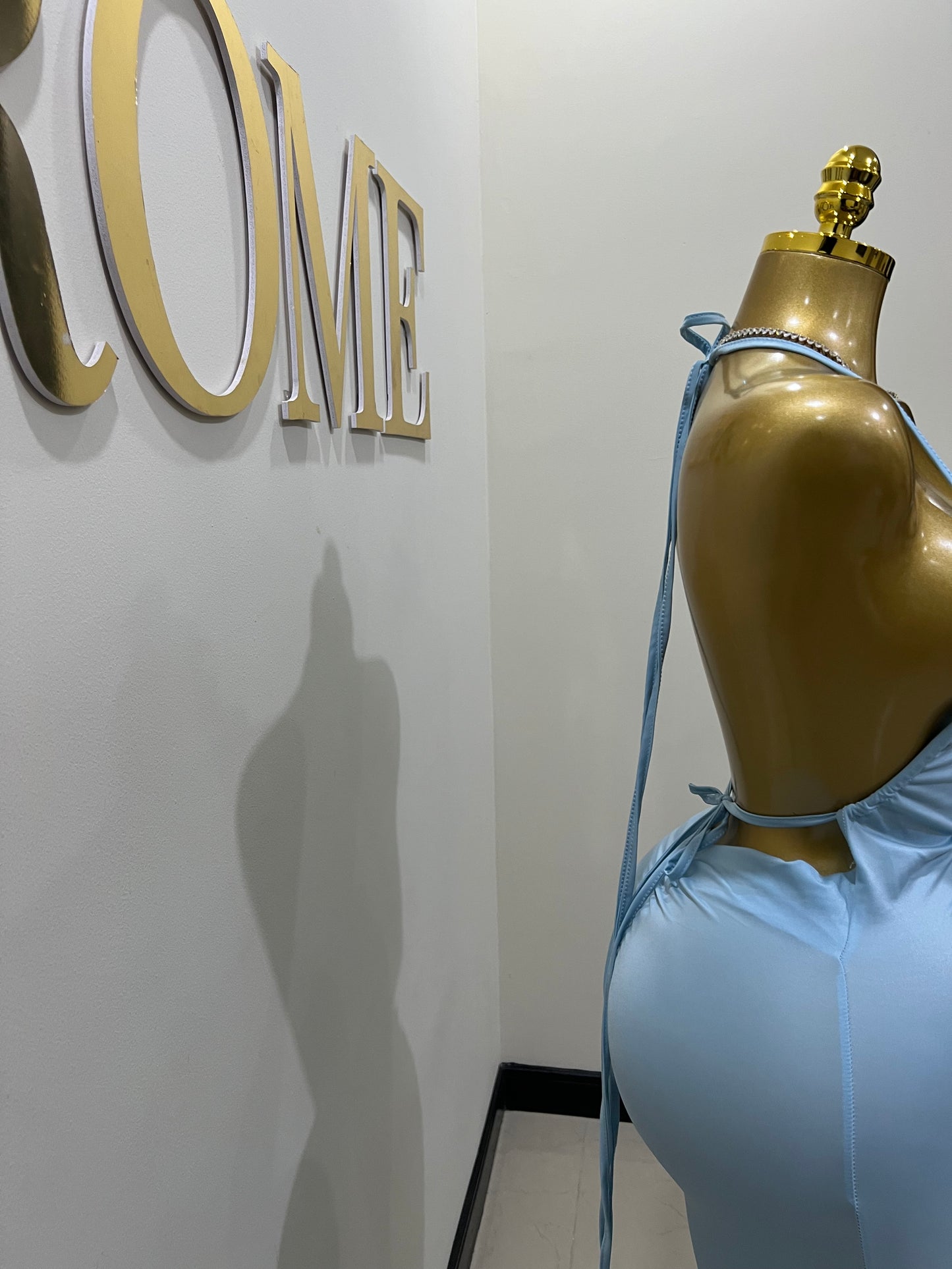 Carey Slant Dress (Blue)