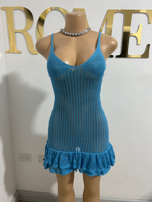 Azalea Crochet Dress (Blue)