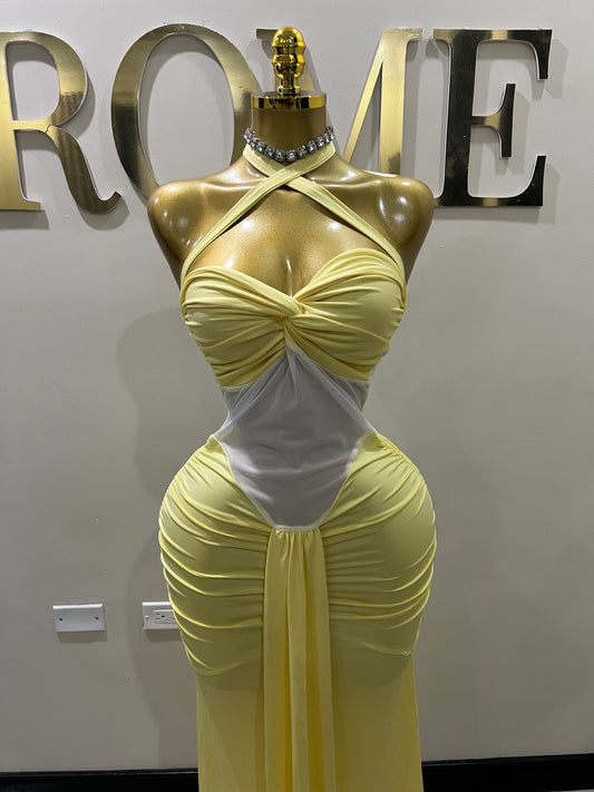 Sweetheart Vibe Nara Dress (Yellow)