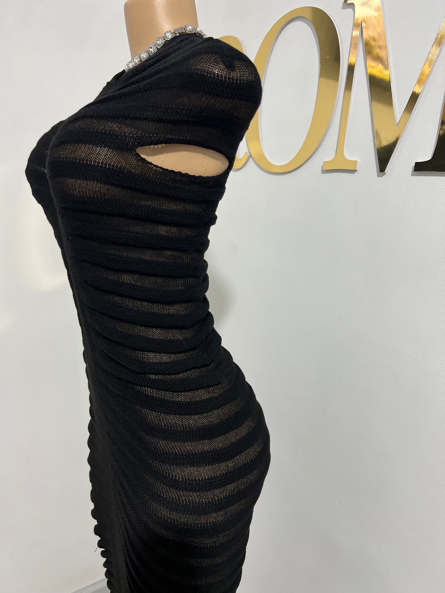 Jasmine Crochet Dress (Black)