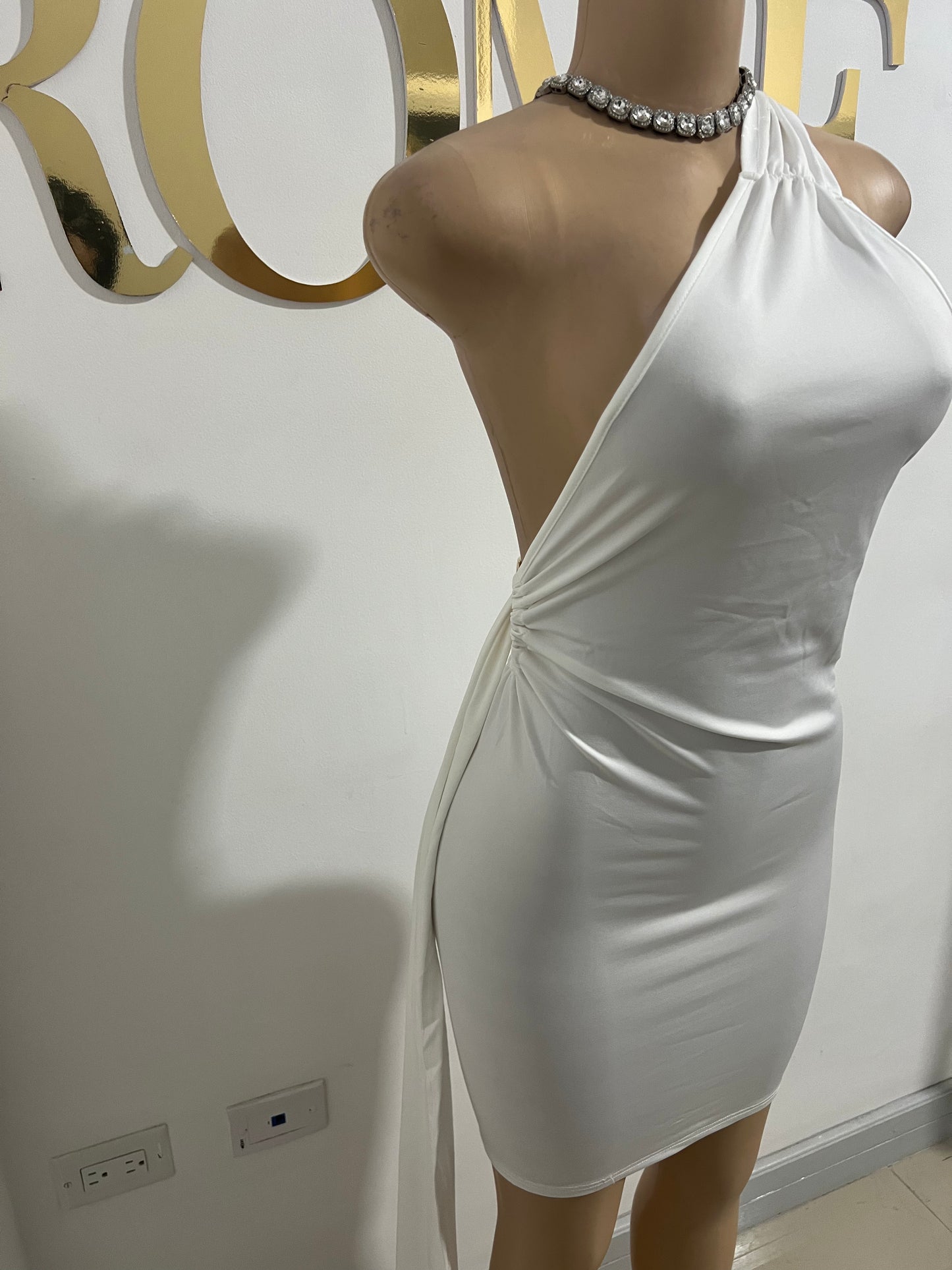 Toya Short Dress (White)