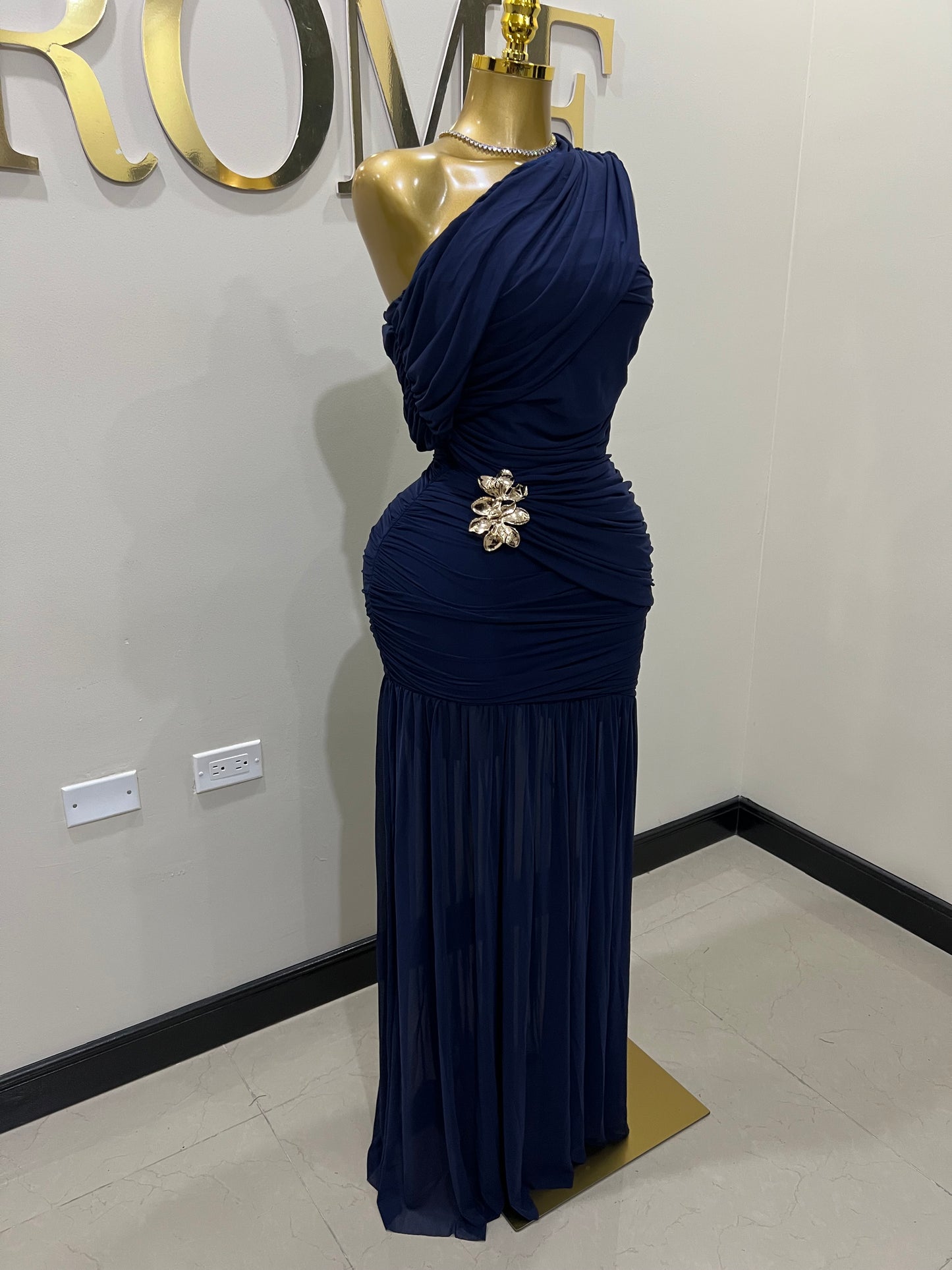 Michelle Lydia Shoulder Dress (Blue)