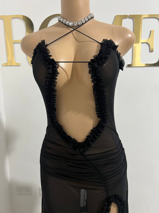 Mila Sheer Dress (Black)