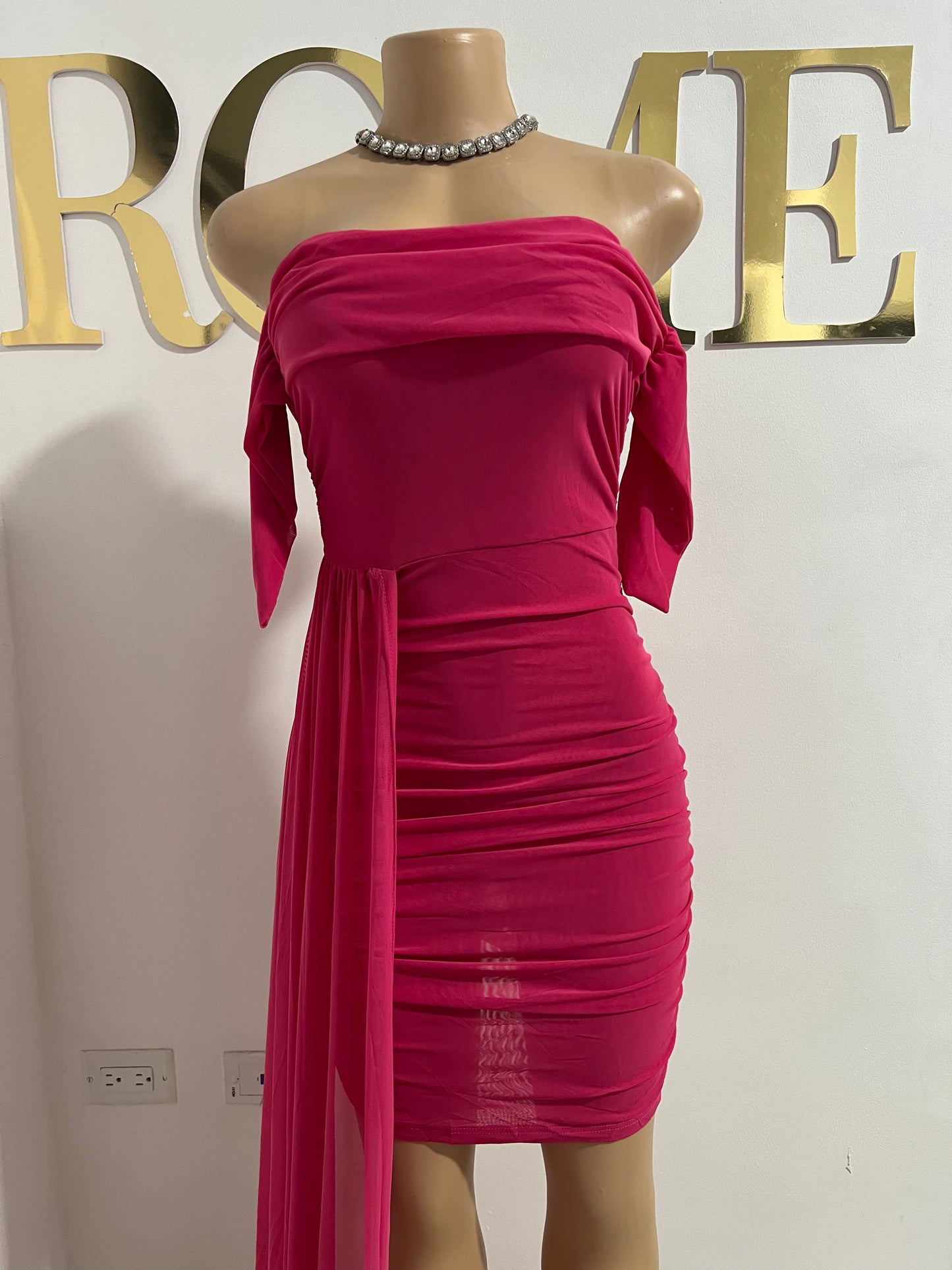 Porsha Allegra Mesh Dress (Pink)