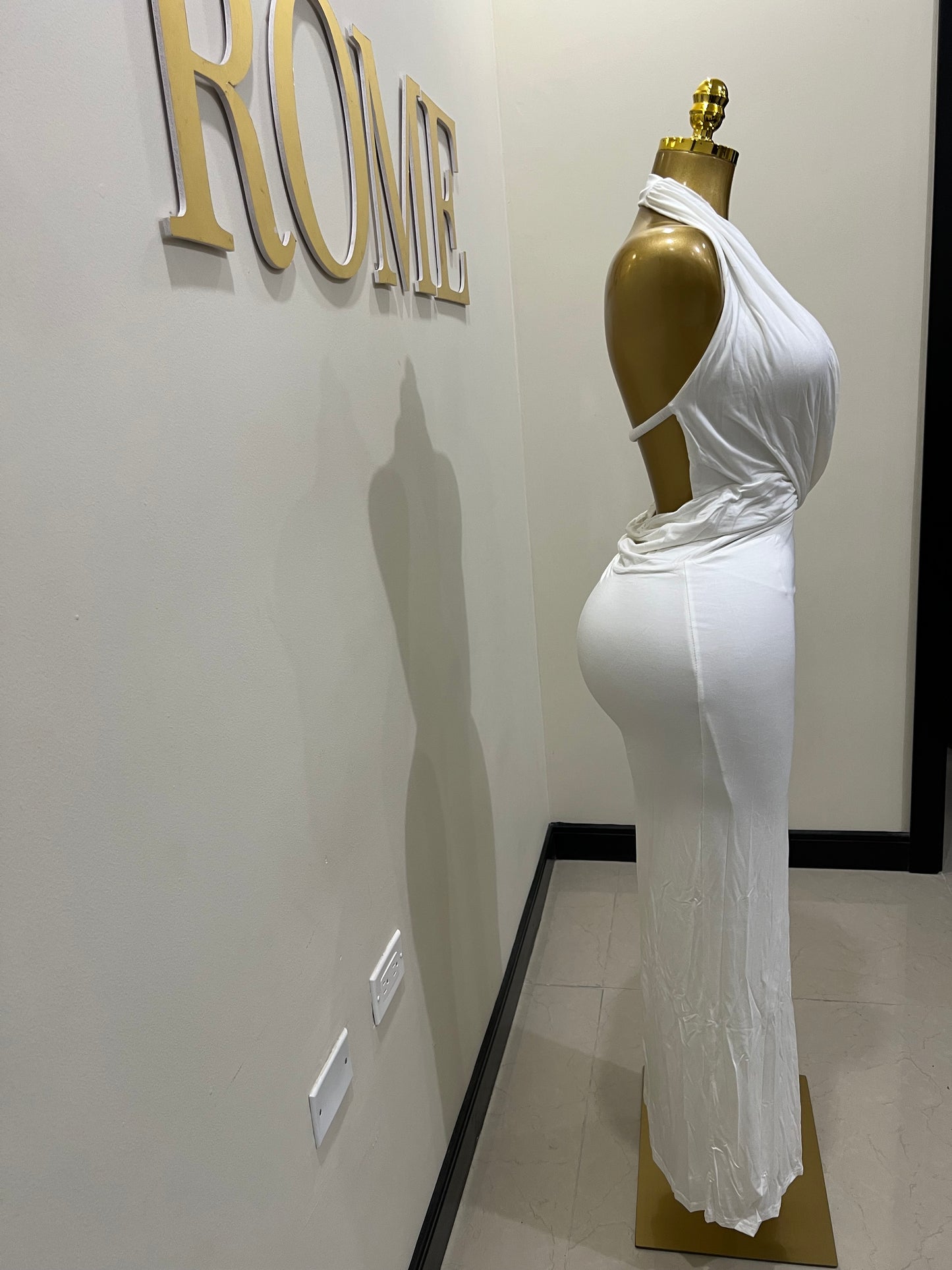 Deep Angle Dress (White)