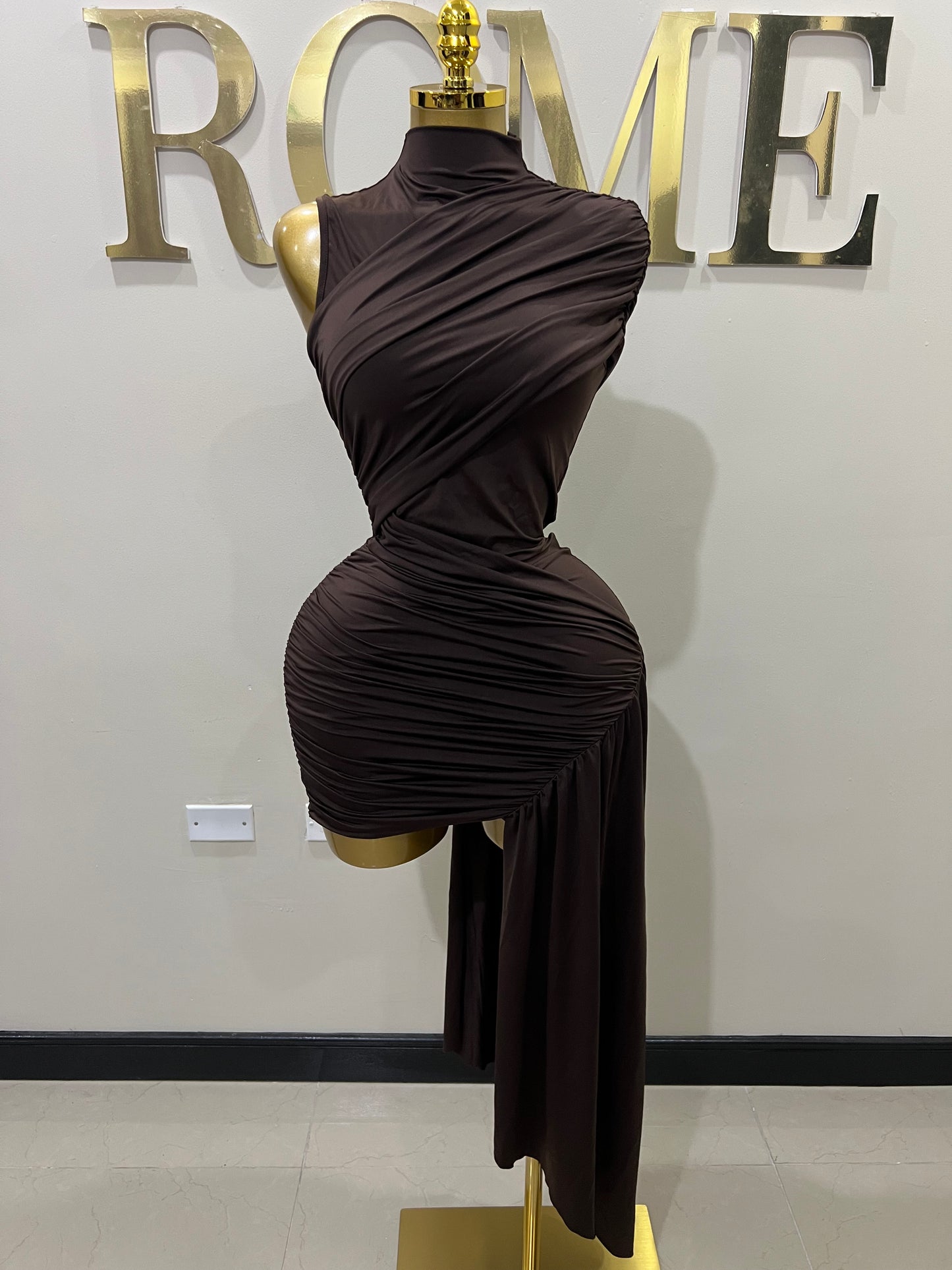 Samira Allegra Dress (Dark Brown)