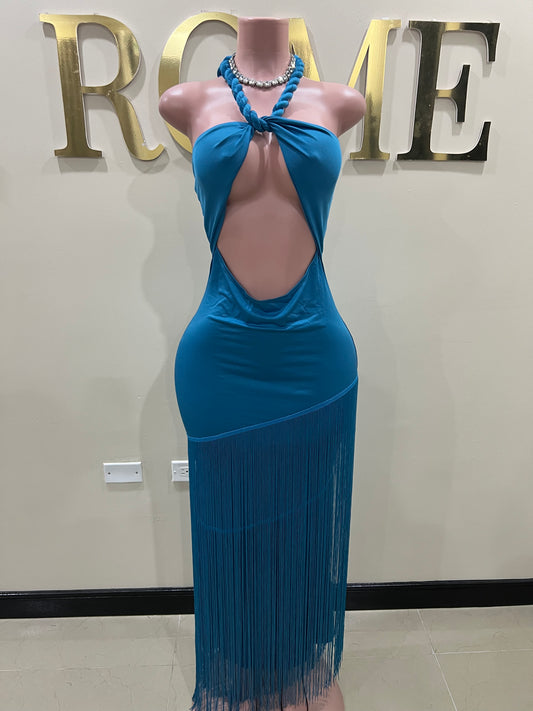 Diva Fringe Dress (Blue)