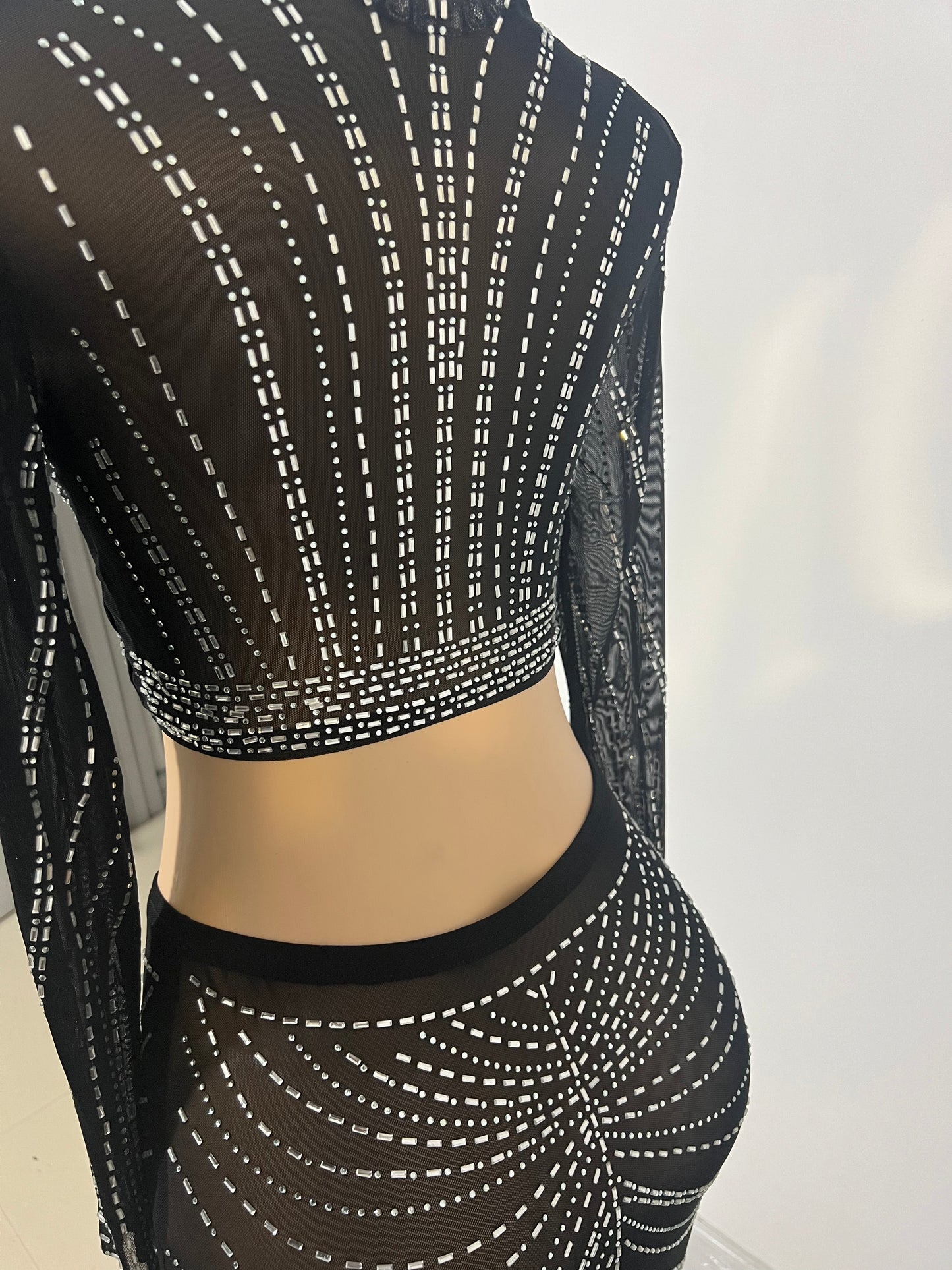 Crystal Kelly Skirt Set (Black)