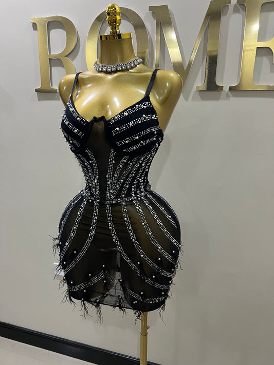 Cherri Vibe Crystal Dress (Black)