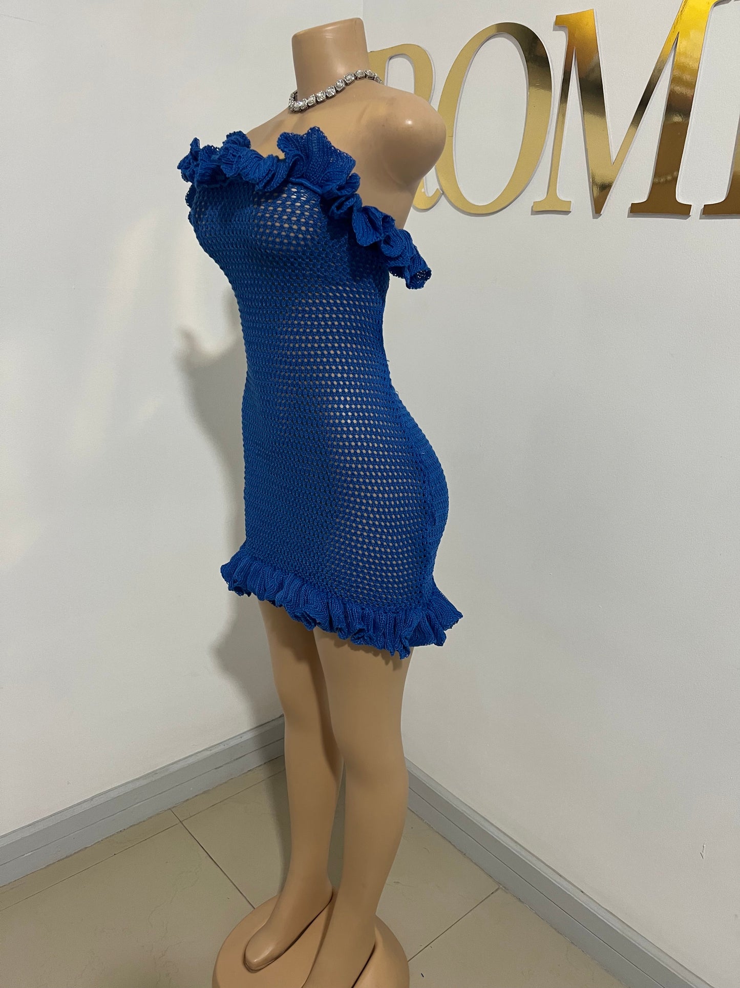 Jenna Crochet Dress (Blue)