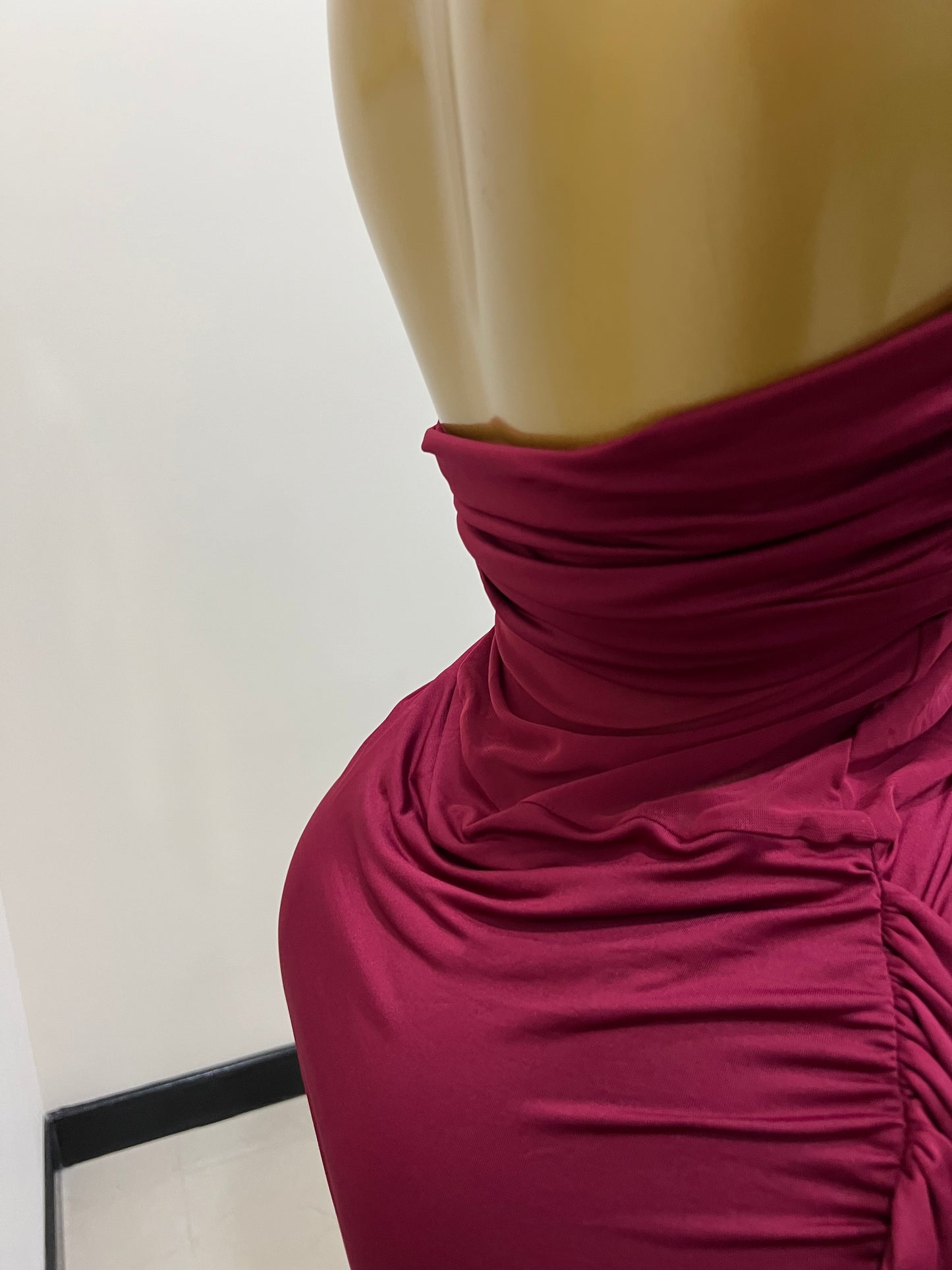 Sweetheart Nara Short Dress (Burgundy)