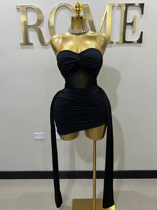 Sweetheart Nara Short Dress (Black)