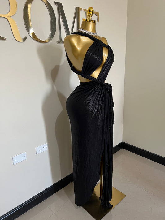 Giselle Asymmetrical Dress (Black)