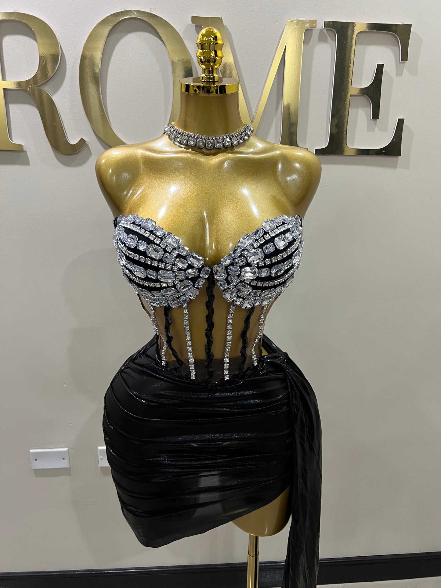 Orion Glacier Gemstone Skirt Set (Black)