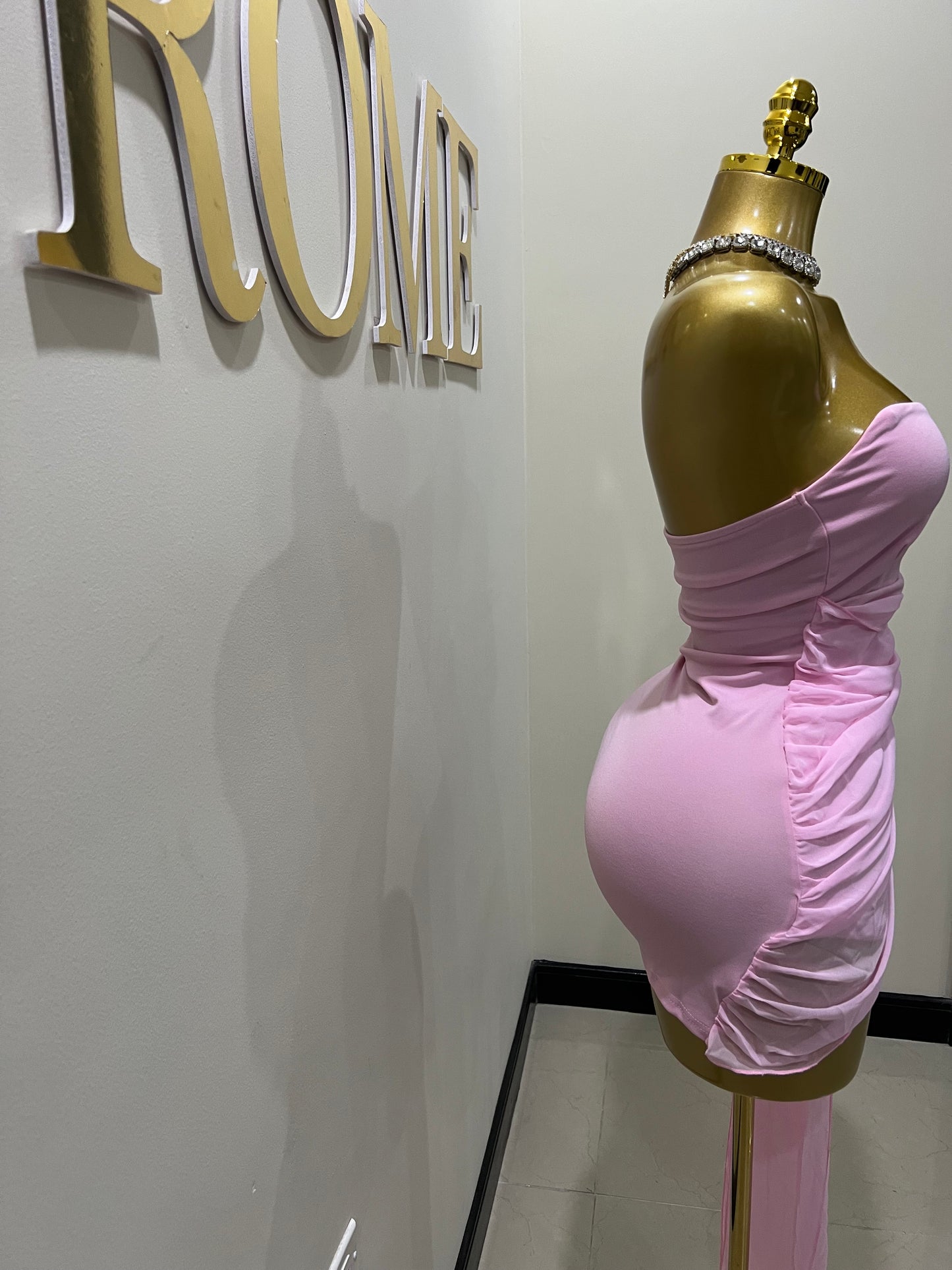 Porsha Allegra Princess Super Mini Dress (Light - Pink)