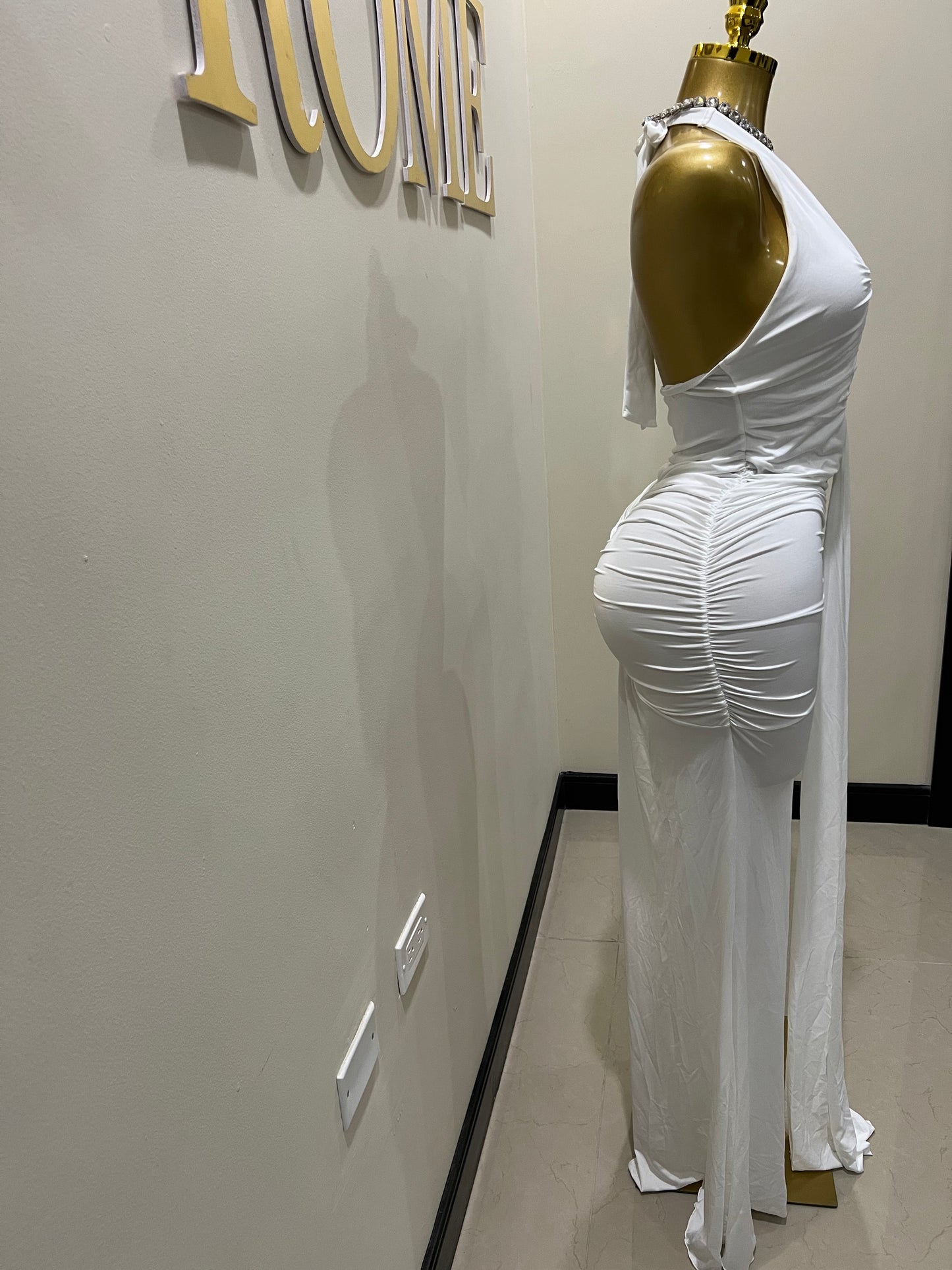 Chinelle Nara Halter Dress (White)