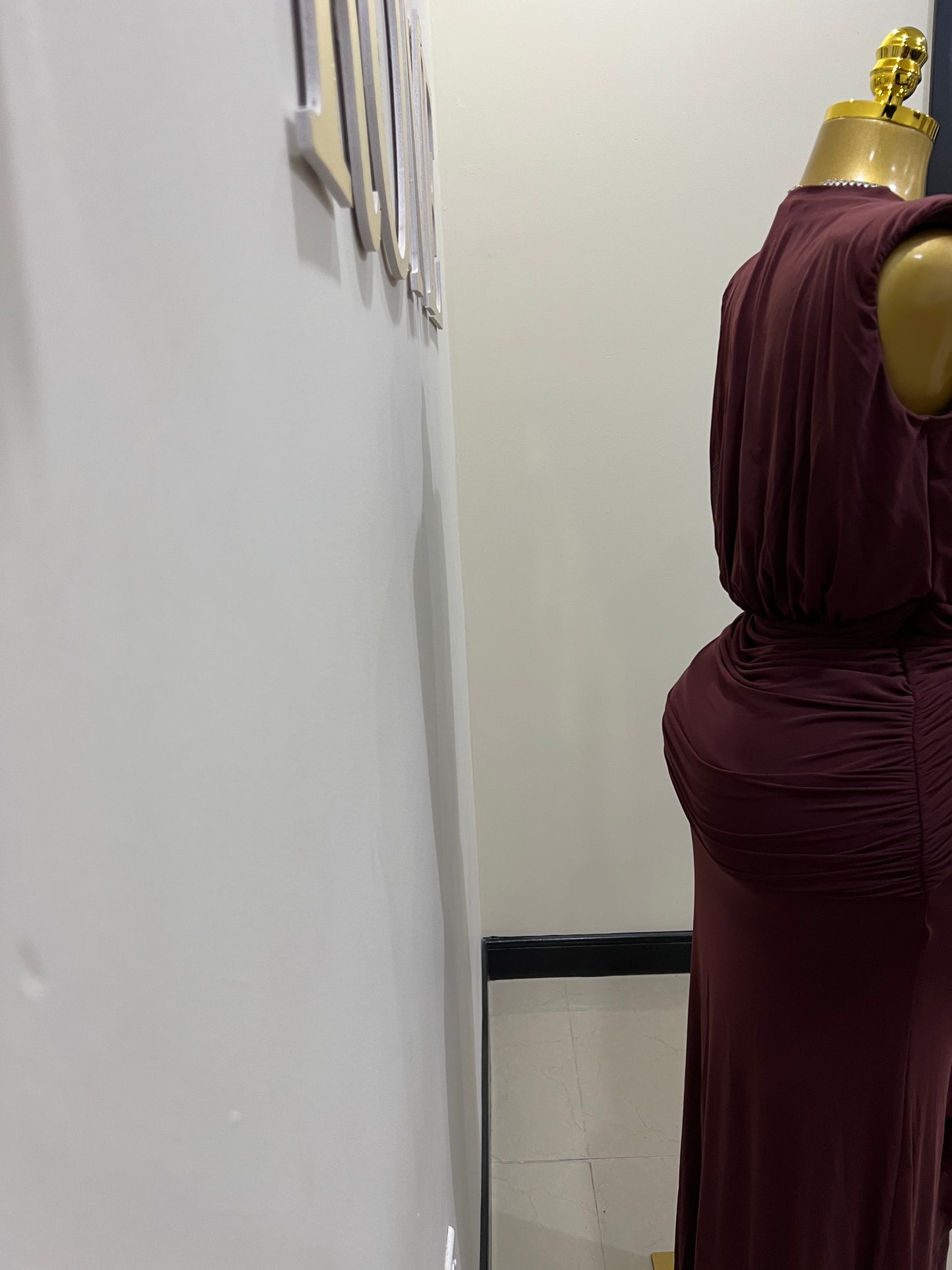 Michelle Snake Dress (Maroon)