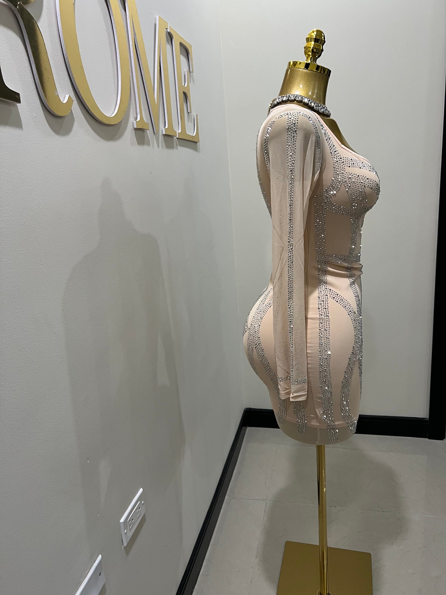 Juno Sweetheart Dress (Nude)