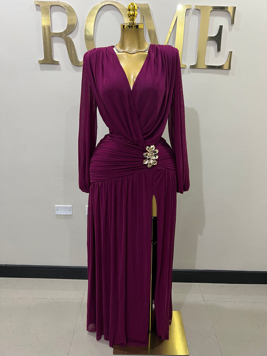 Michelle Valor Dress (Plum Purple)