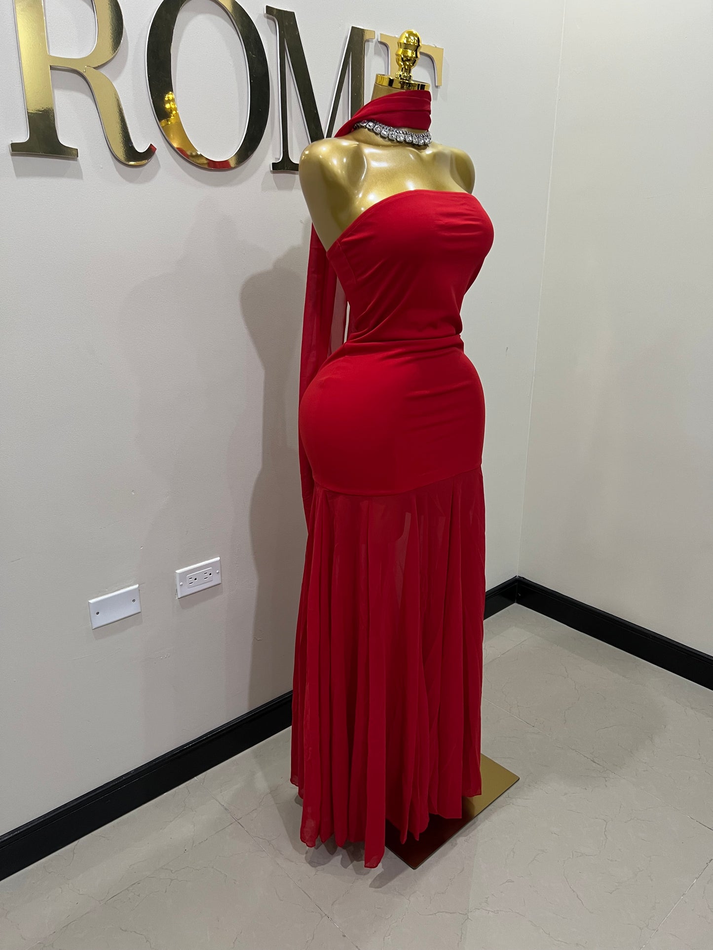 Ms. Shippen Scarf Dress (Red)