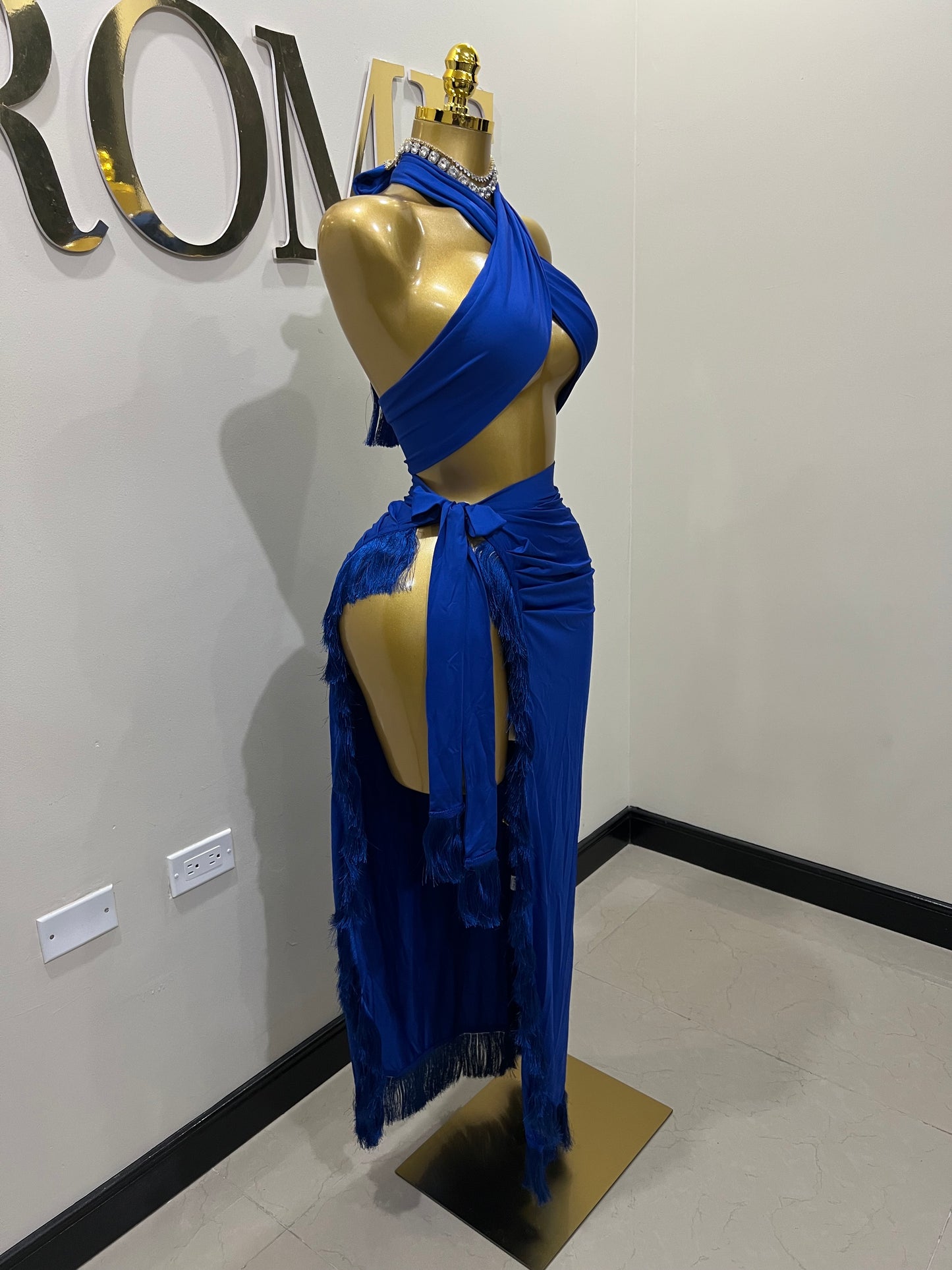 Bonnie Wrap 2 pcs Skirt Set (Blue)