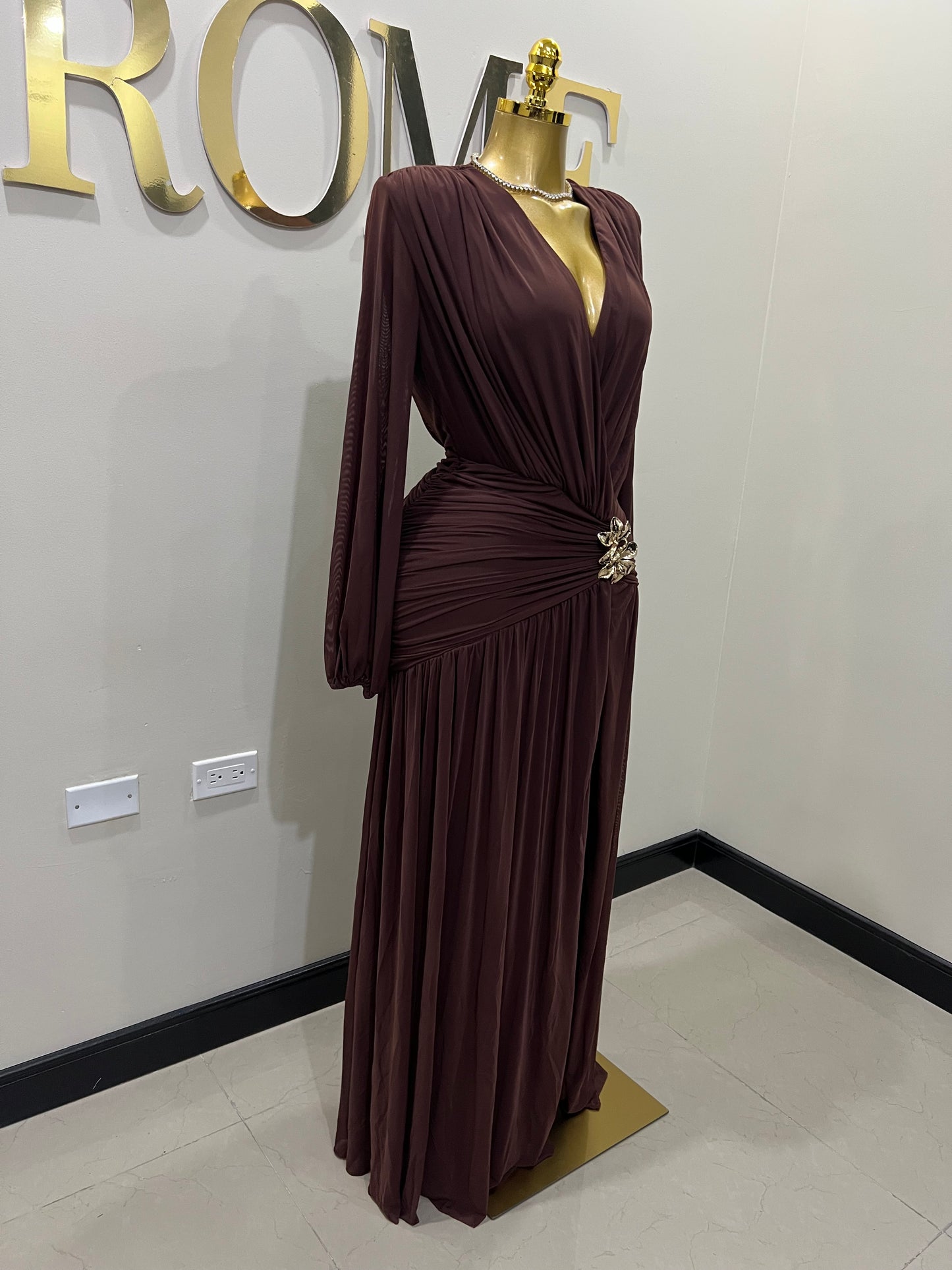 Michelle Valor Dress (Brown)