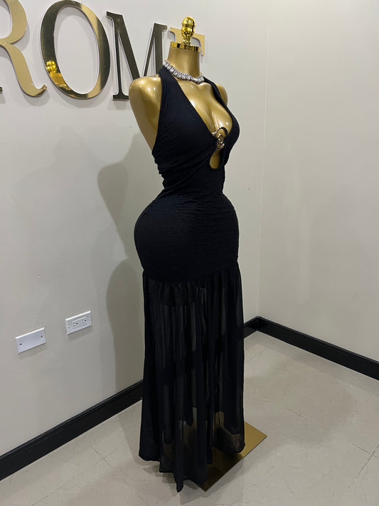 Athena Swirl Dress (Black)